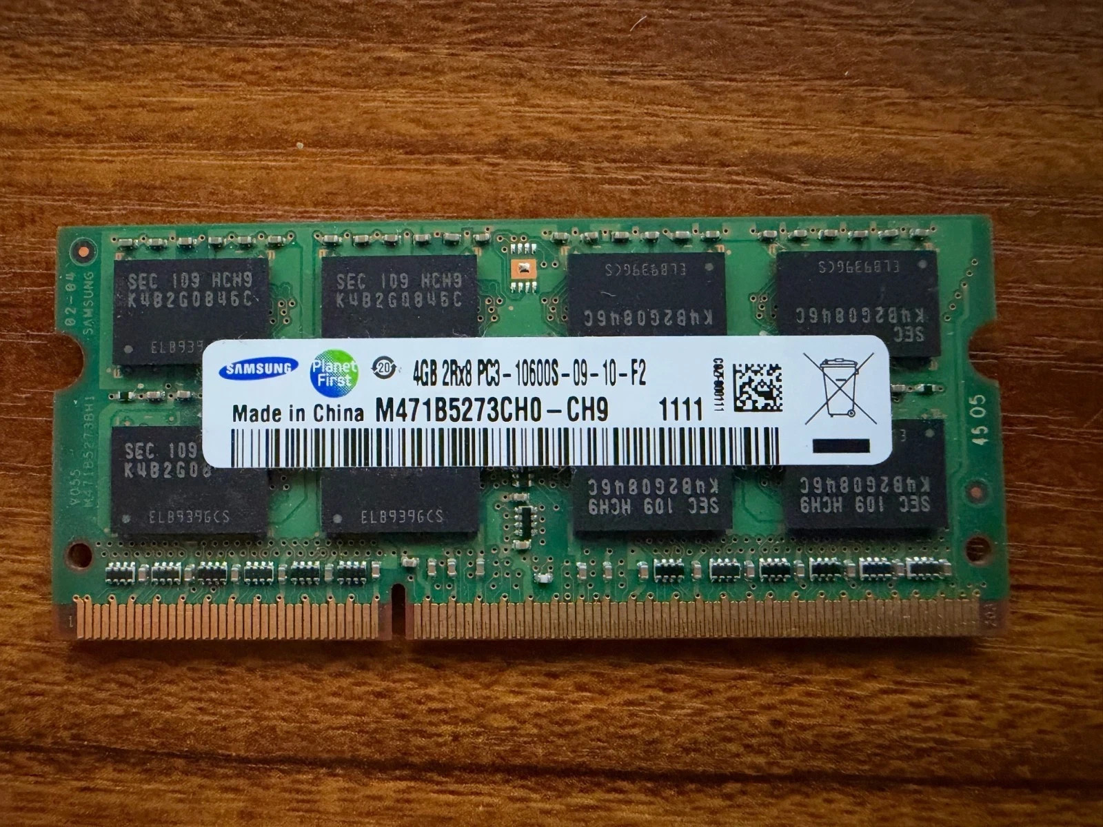 USED Samsung M471B5273CH0-CH9 4 GB (1x4GB) PC3-10600S Laptop Memory RAM 2Rx8