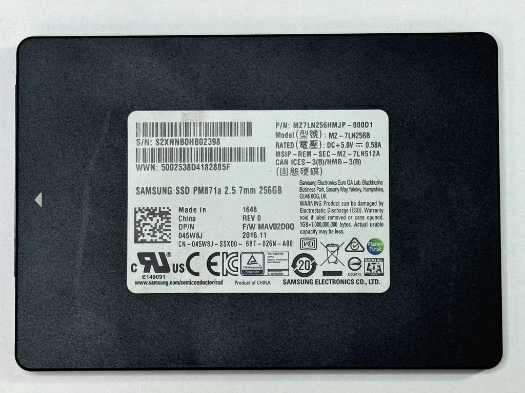 Samsung DELL 45W8J PM871a MZ-7LN256B 256GB 6 Gbps SATA III 2.5" SSD Solid Drive