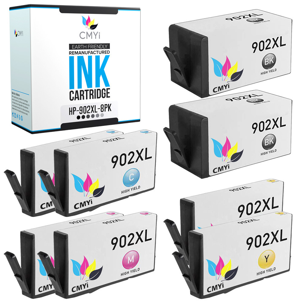 8PK Compatible HP 902XL Printer Cartridges for OfficeJet Pro 6958 6960 6974 6978
