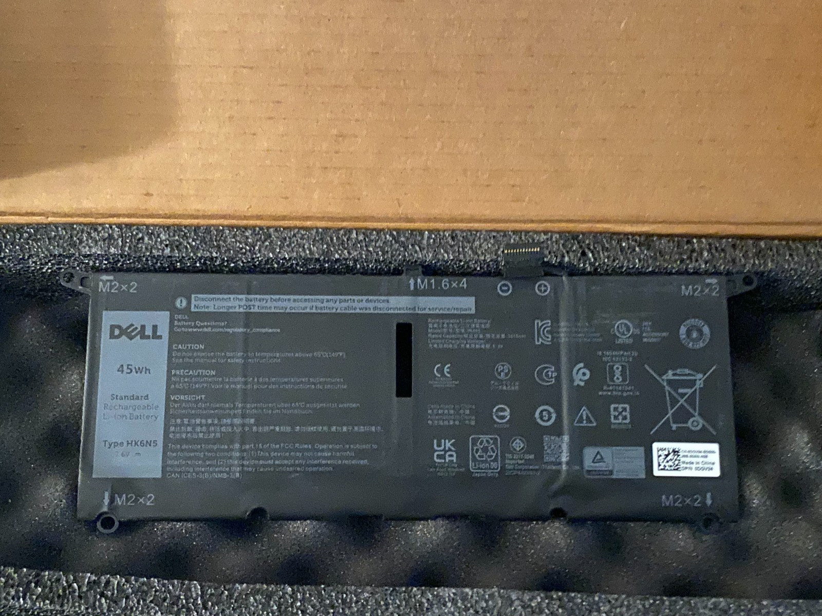 NEW OEM 45W 7.6V Battery Dell XPS 13-5390 9370 9380 G8VCF H754V (HK6N5)