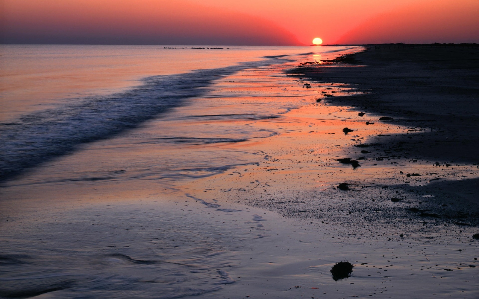 Landscape nature sunset beach sea foam Custom Gaming Mat Desk