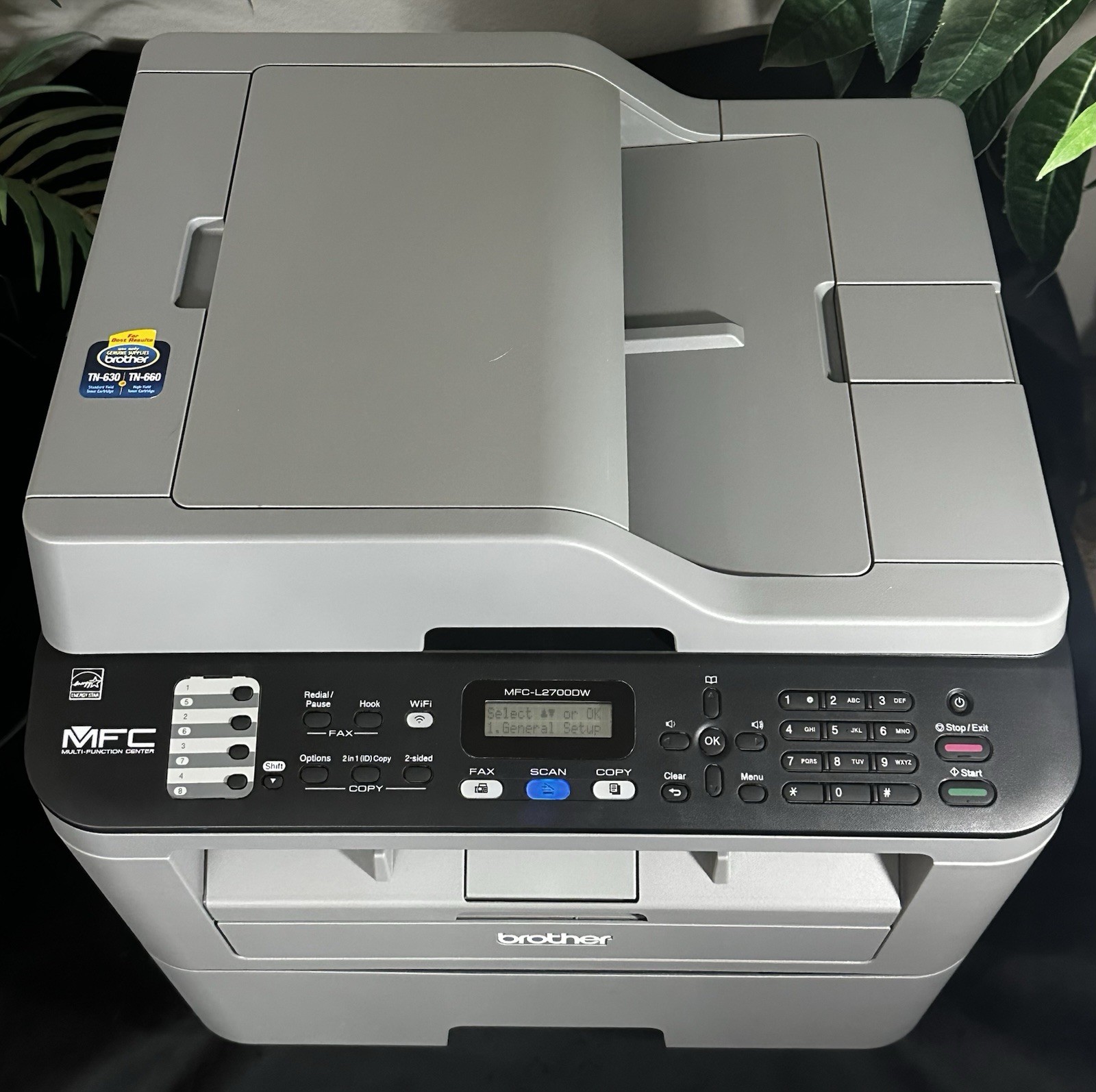 BROTHER MFC-L2700DW All-In-One Laser Printer Black & White Scanner Copier Fax