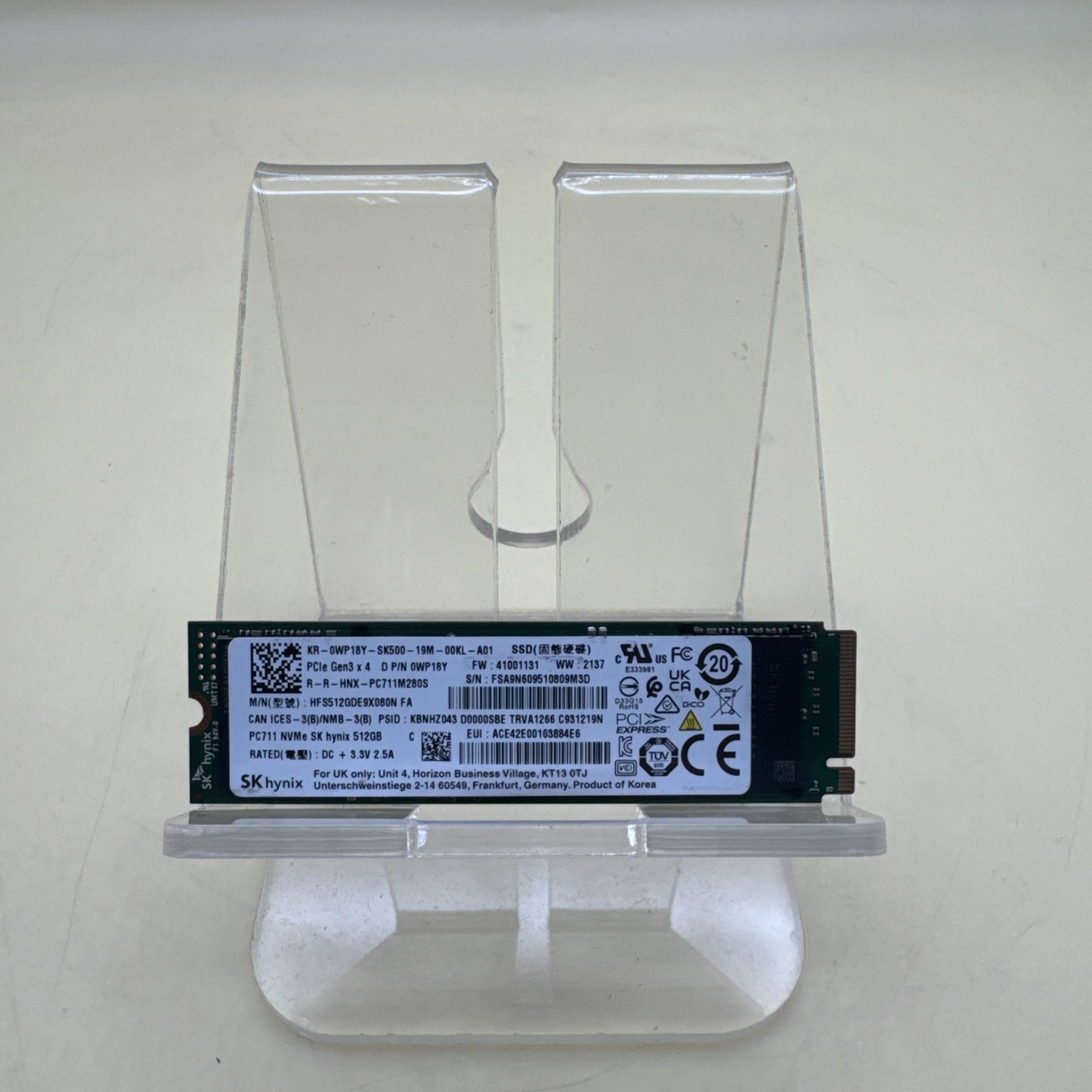 SK HYNIX PC711 512GB M.2 NVMe SSD Tested, Wiped - HFS512GDE9X080N FA