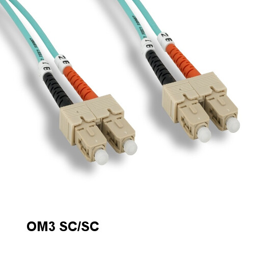[x10] Kentek 15m OM3 SC to SC 10Gb Multi-Mode Fiber Optic Cable 50/125 Duplex