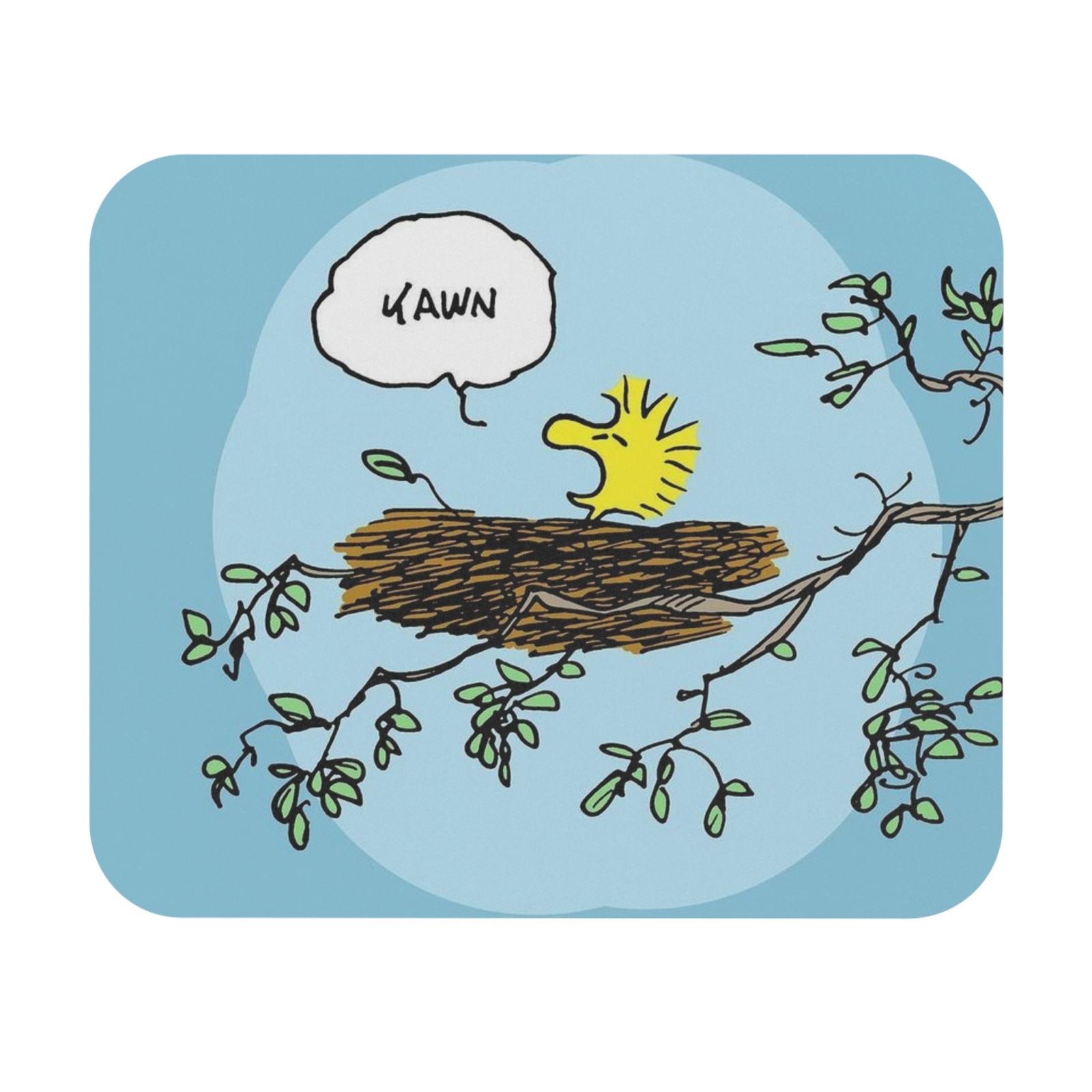 WOODSTOCK BIRD SLEEPY IN NEST PEANUTS GANG CUSTOM MOUSE PAD DESK MAT PC GIFT