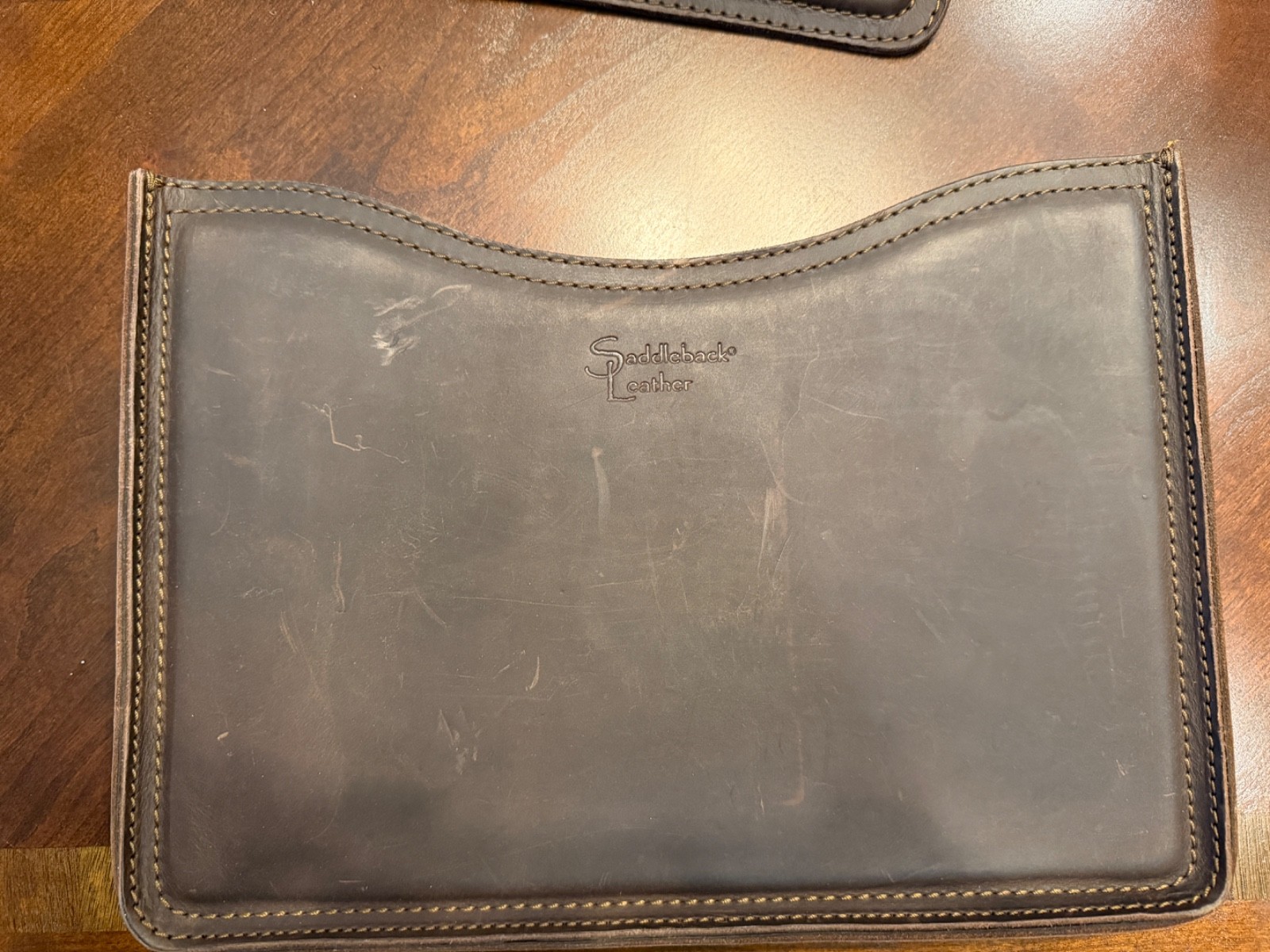 Lot of 3 Saddleback Leather Items - Laptop Sleeve, Rare Padded Camera Lens Roll