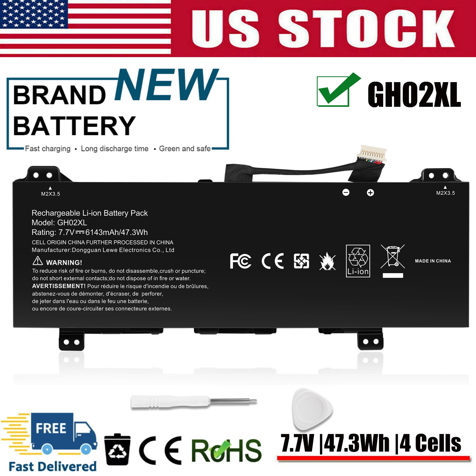 ✅GH02XL L75253-271 Battery for HP Chromebook 11A 11 G8 /14 G6 X360 11 G3 14A-NA