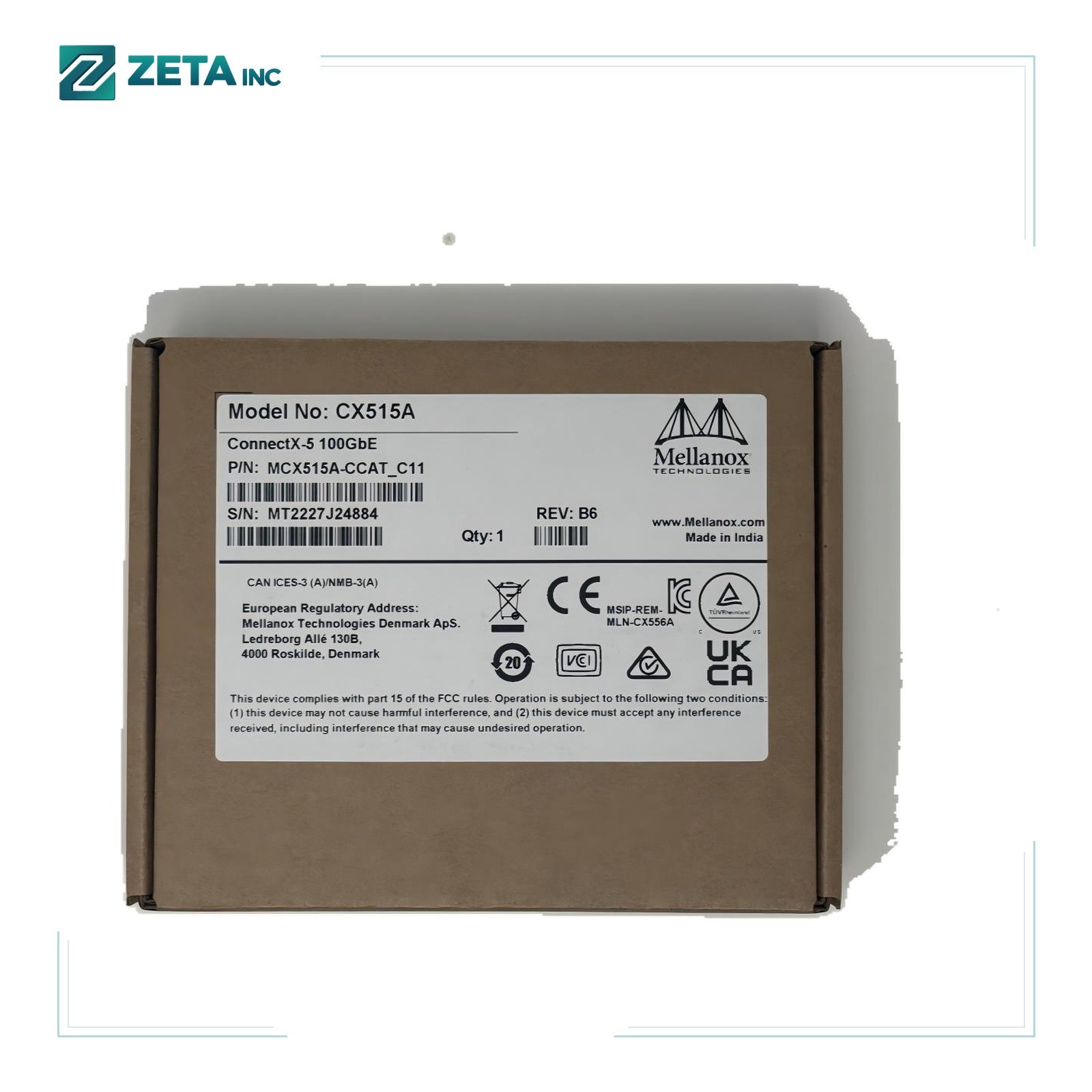 MCX515A-CCAT Ethernet Card 100GbE 1x QSFP28 port PCIe3.0 x16 ConnectX-5 CX515A