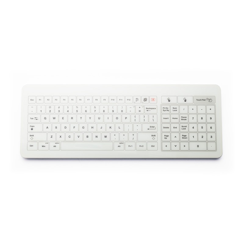 D45 Wired Medical Glass Keyboard IP67 Waterproof Touch Pad for Clinic Sickroom