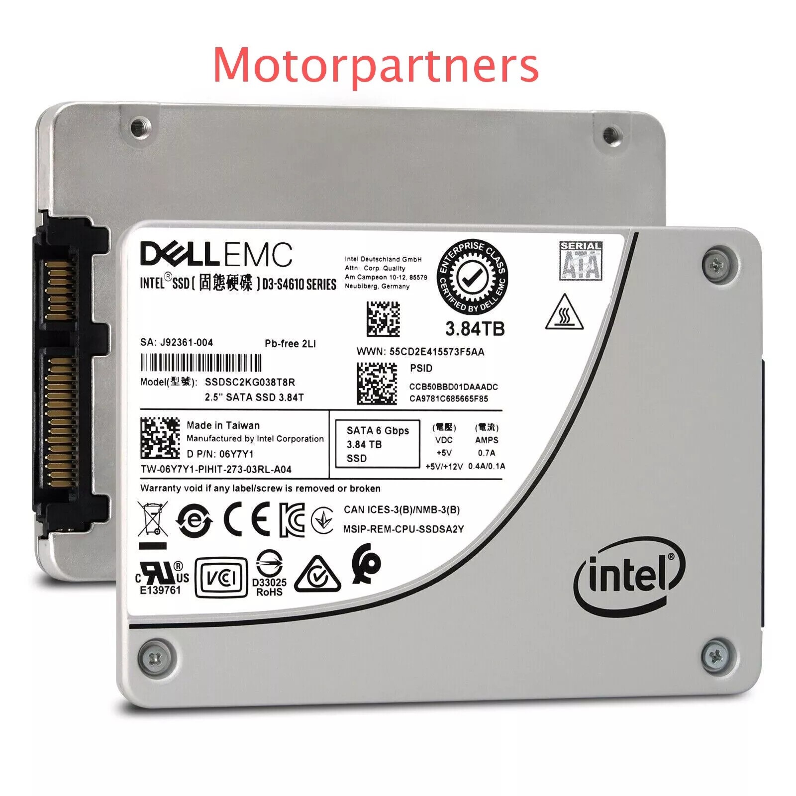 Dell Intel S4610 3.84TB SATA 6Gb/s 2.5-inch Enterprise SSD - SSDSC2KG038T8R