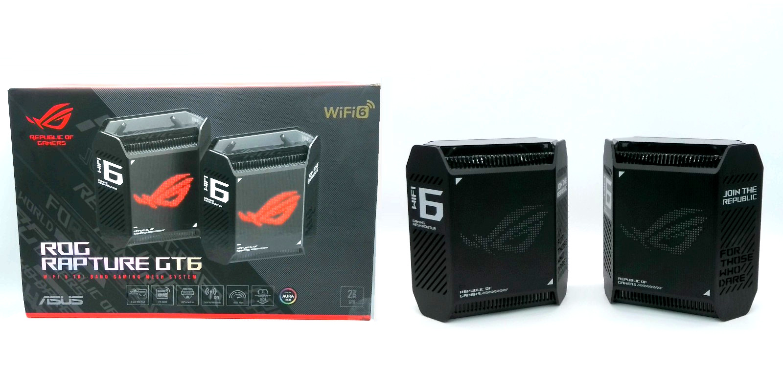 ASUS ROG Rapture - GT6 - AX10000 Tri-Band WiFi 6 Router -Black Edition - 2 Pack