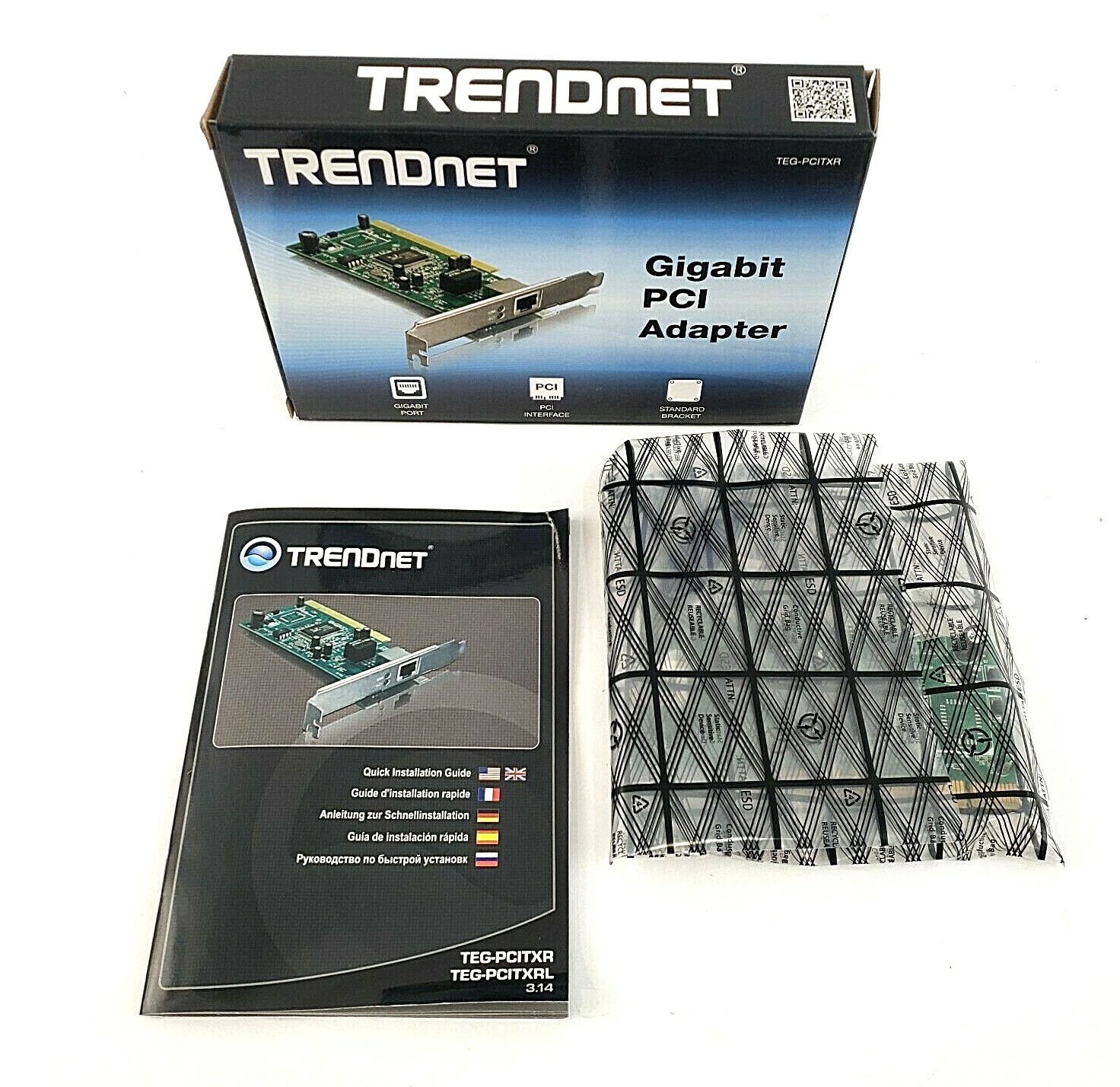 TRENDnet Gigabit PCI Adapter TEG-PCITXRL Installation Guide New In Box