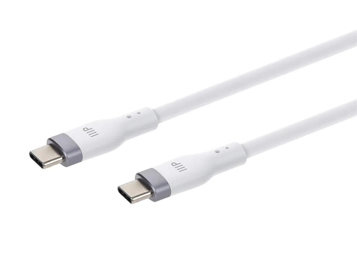Monoprice USB 2.0 USB-C to USB-C Silicone Cable 6ft White