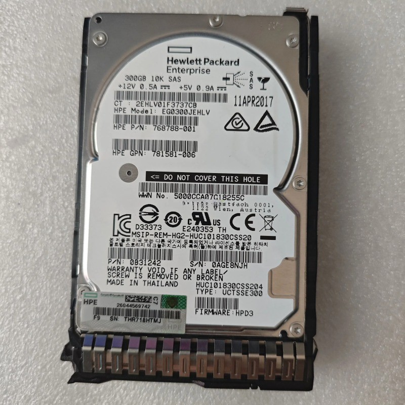 NewHPE 300GB 768788-001 785410-001 785067-B21 12G SAS 10K SFF 2.5 SC HDD