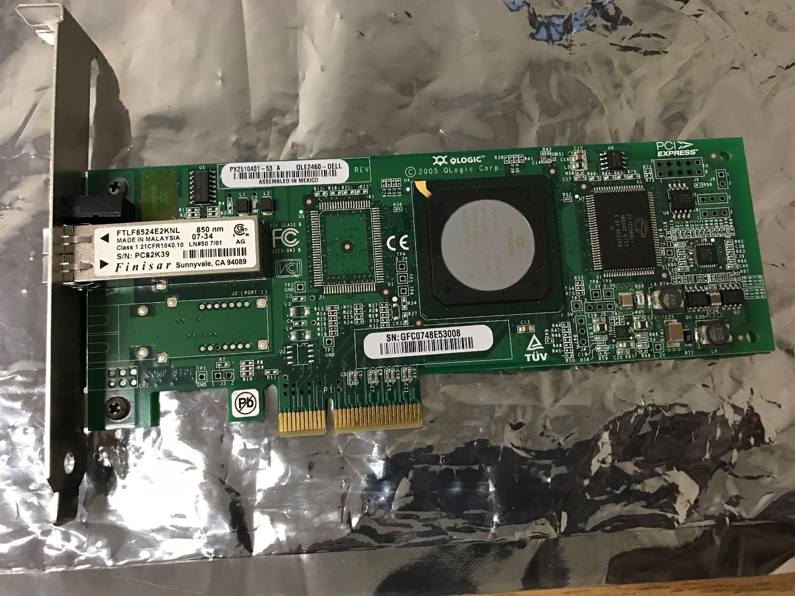 Dell Qlogic 0DC774  dc774 0pf323 pf323 4GB Single Port Fibre PCI-E Card QLE2460