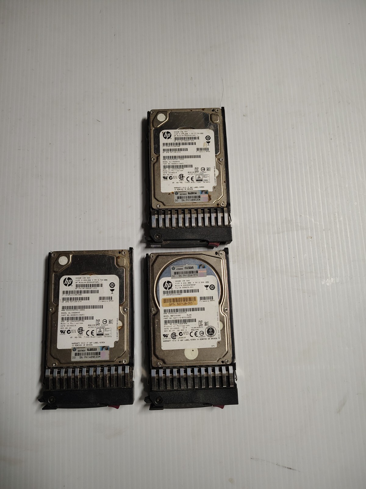 LOT OF 3 HP 689287-003 HPE 600GB SAS 6G 10K SFF SC HDD