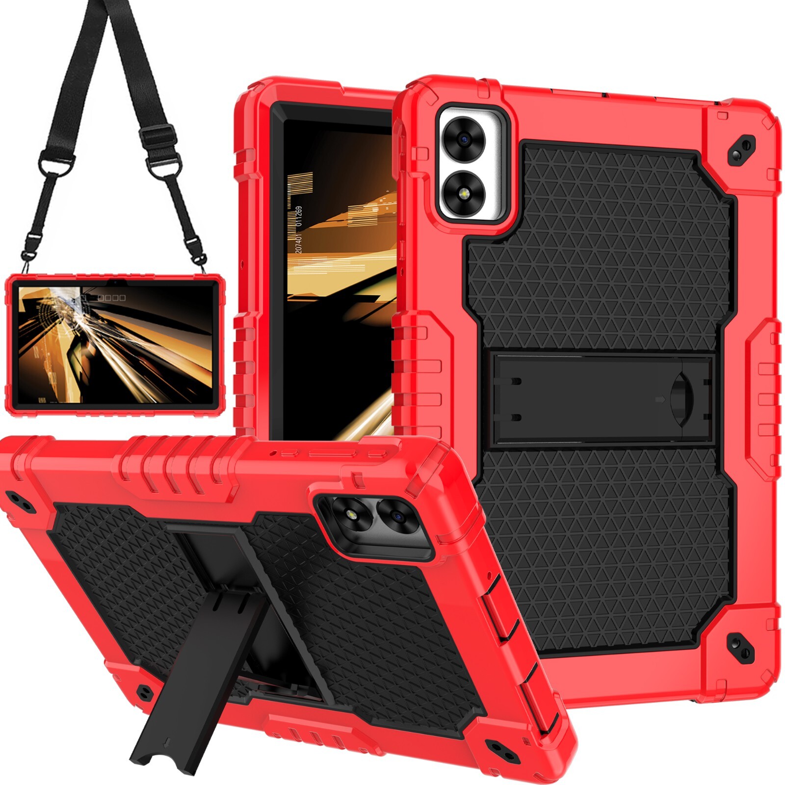 Vortex T10M 10" Tablet Case Shockproof Heavy Duty Cover with Kickstand & Strap