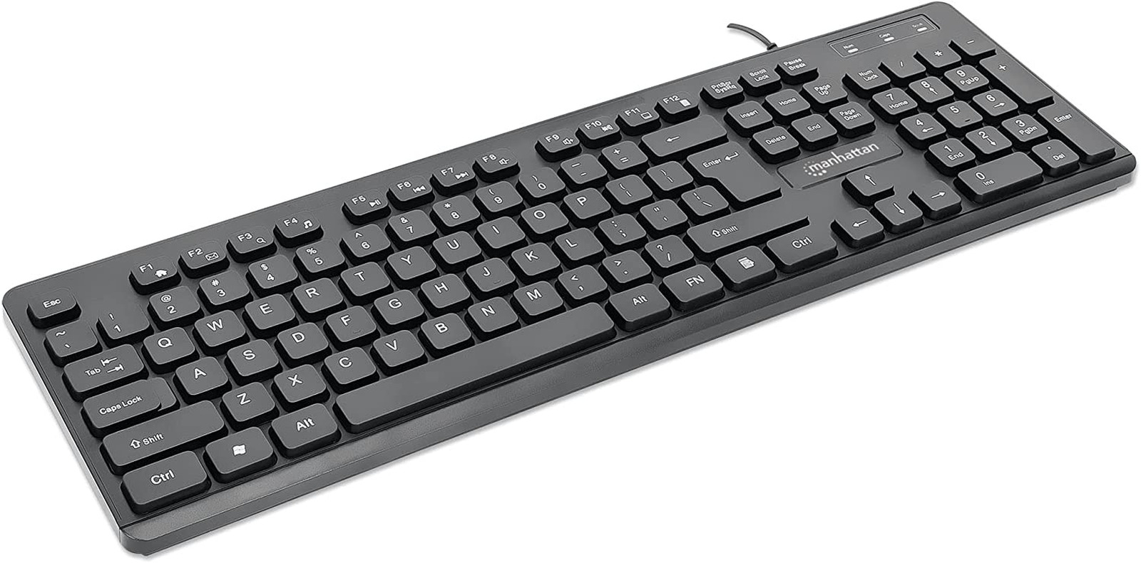 USB Wired Computer Keyboard - with 4.5 Ft USB-A Cable, 104 Quiet Membrane Keys, 