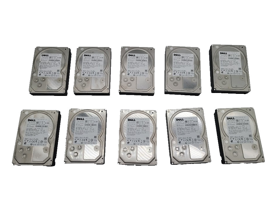 Lot of 10 Dell 0F10630 2TB 7200RPM SATA III 3Gbps 3.5" HDD HUA722020ALA330