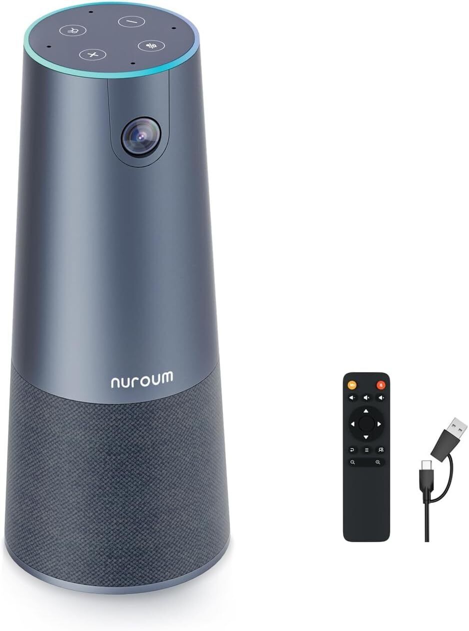 NUROUM C40 2K Video Conference Webcam with Microphone and Speaker, 5X Zoom