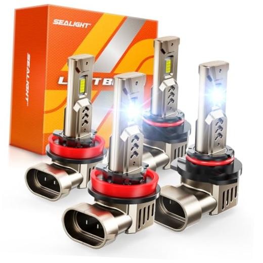 9005/HB3 H11/H9/H8 LED Bulbs Combo, 1200% 140,000LM Brighter than 9005 H11