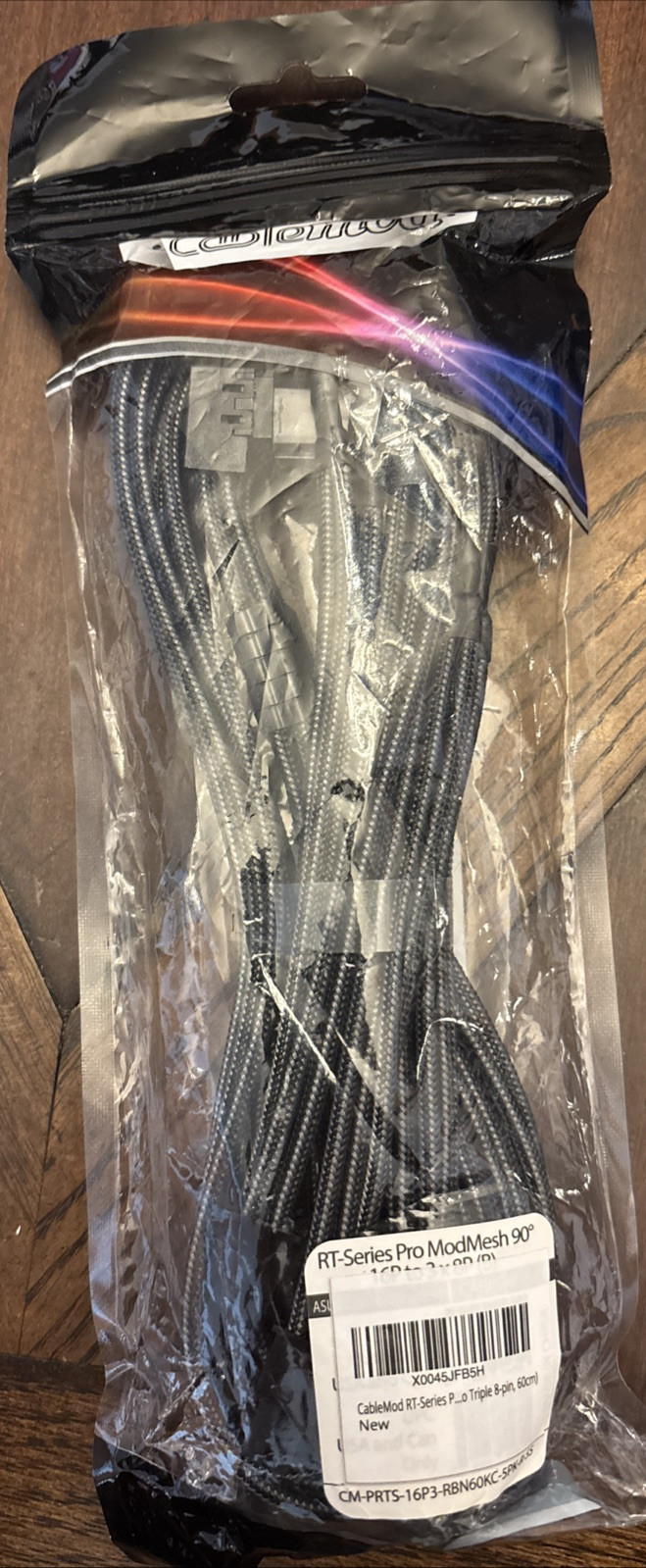 CableMod RT-Series Pro ModMesh Sleeved 12VHPWR 90 Degree 16P To 3 X 8P (B) PCI