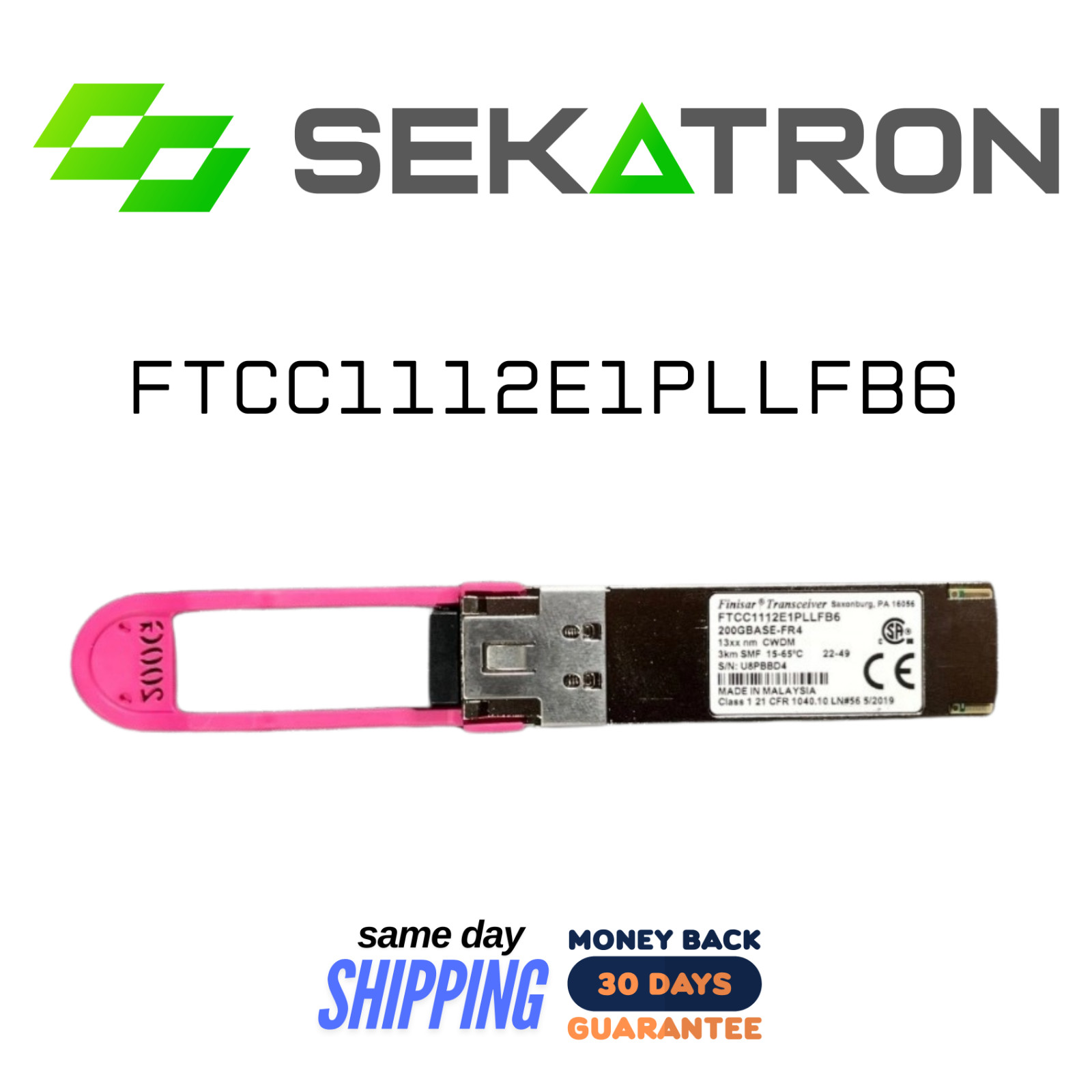 🔗 Finisar FTCC1112E1PLLFB6 • 200G QSFP56 LR4 • 1310nm 2km LC • Tested ✅