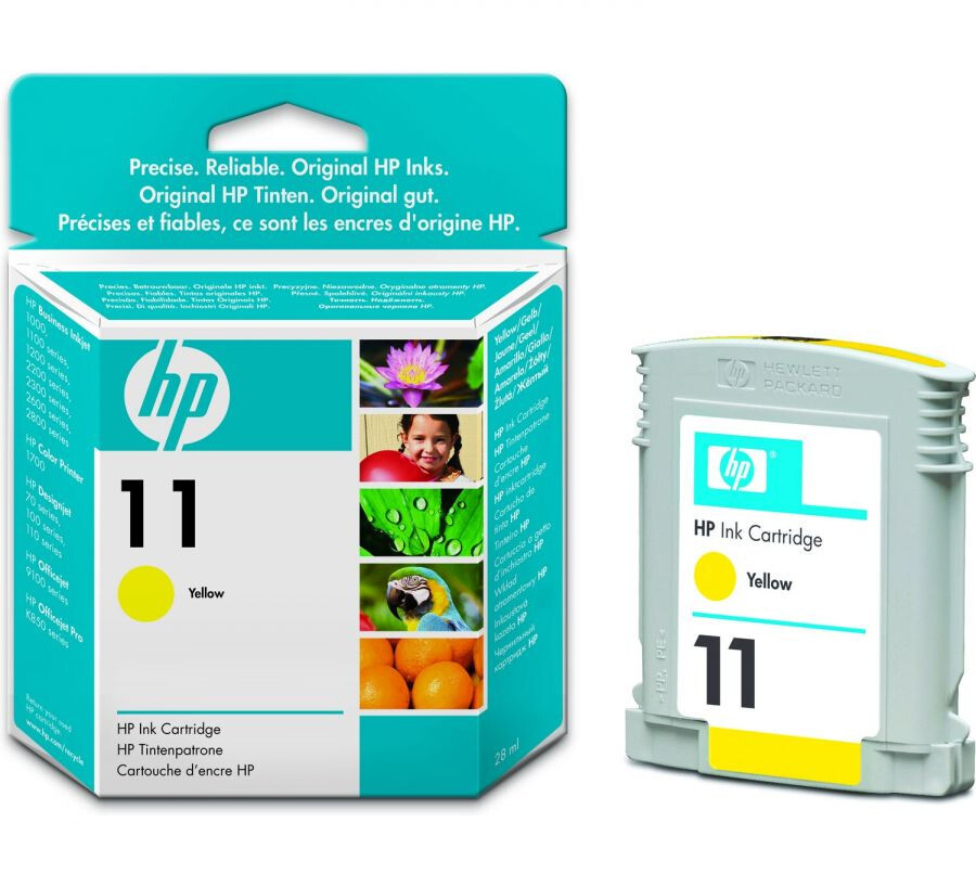 HP 11 Yellow c4838A Genuine HP Ink Cartridge ~ New