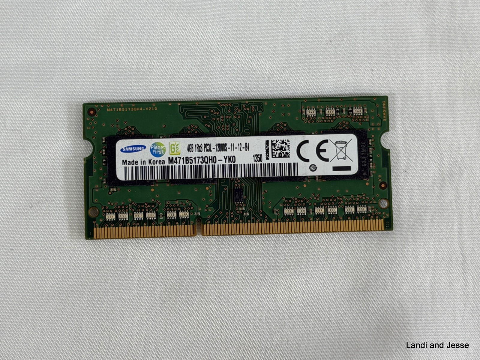 Samsung 4GB-1RX8-PC3L- 12800S -11-12-B4 Laptop Memory (M471B5173EB0-YK0)