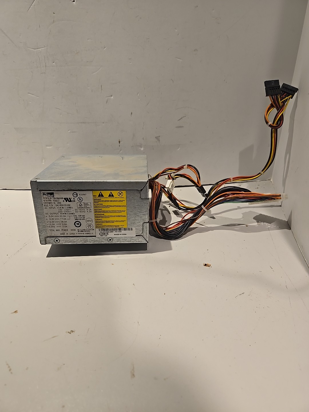 AcBel 300w Watt ATX  Desktop PC Power Supply for XW599 0XW599 PC6037