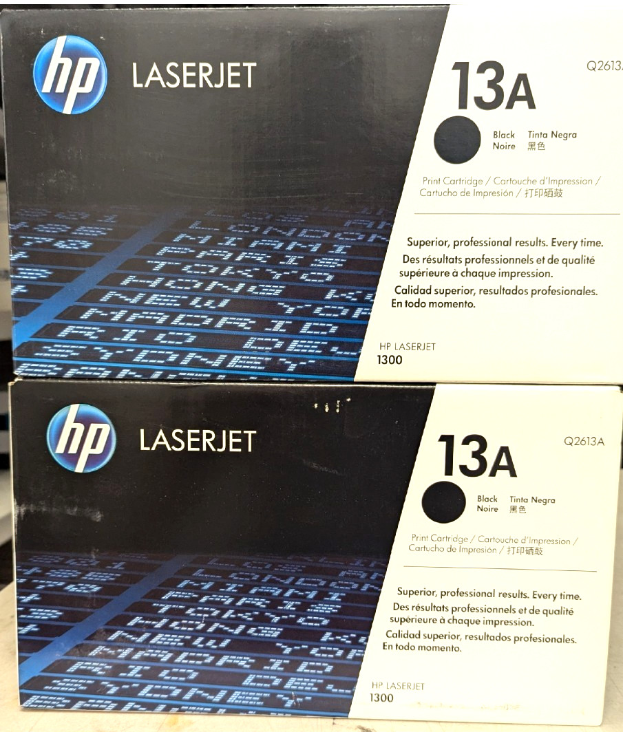 ✨Lot of 2 HP Q2613A 13A Black Toner Cartridge For HP LaserJet 1300