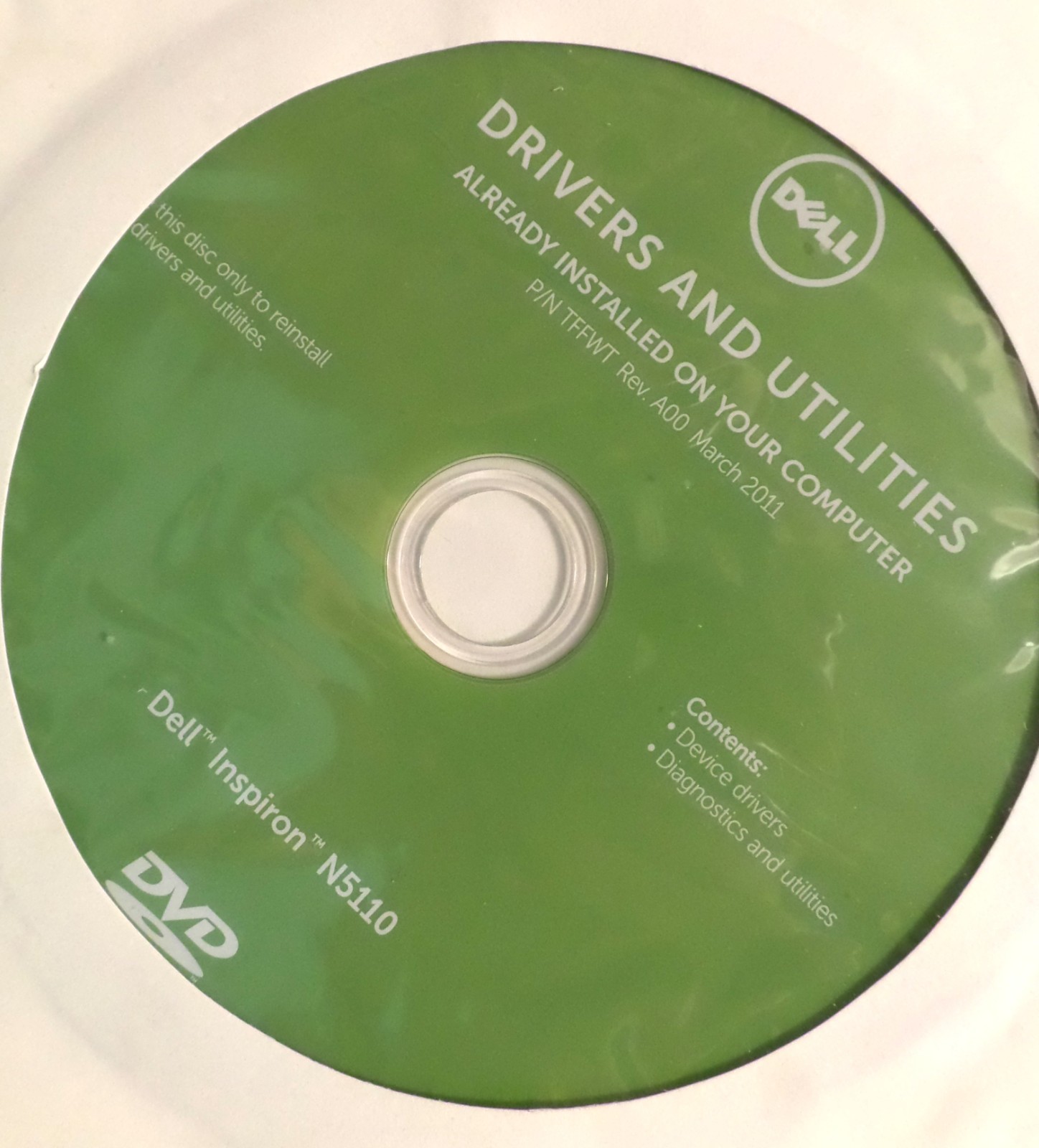 Dell Inspiron N5110 Drivers and Utilities March 2011 New Never Opened 