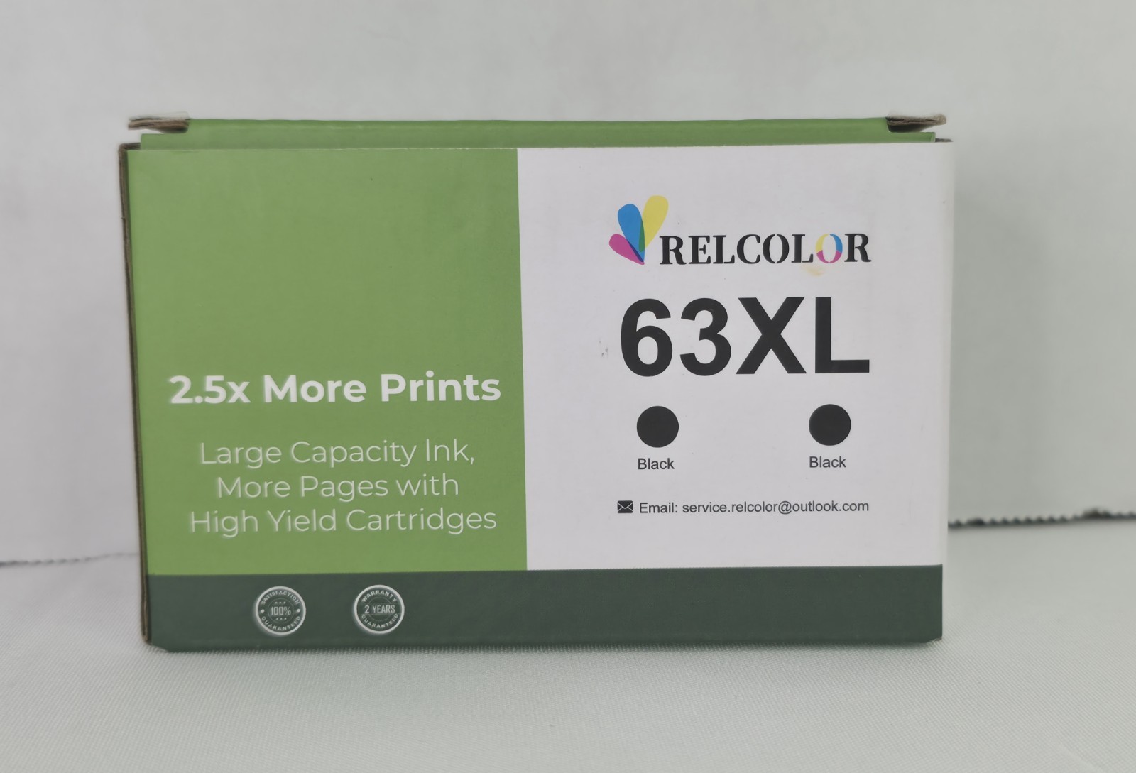 Relcolor Higher Yield 63XL Black Ink Cartridges.