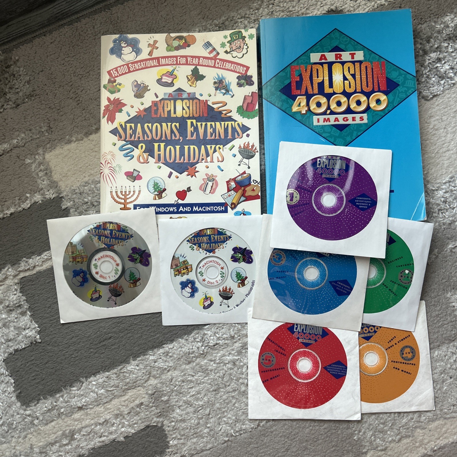 Vintage Art Explosion 40000 Images & Seasons Events Holidays 7 CD Lot Macintosh