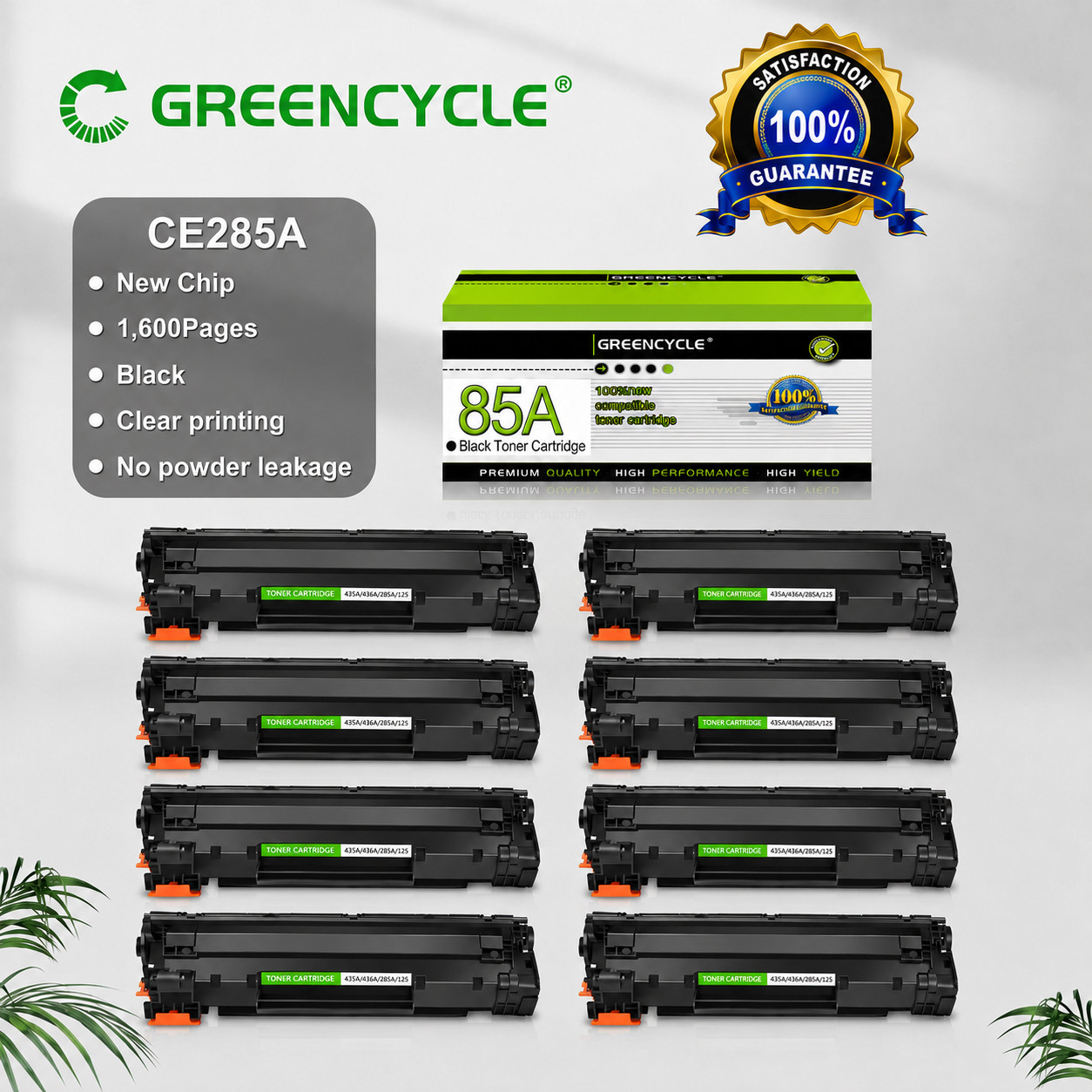 8PK CE285A 85A Toner Cartridge for HP LaserJet Pro M1136 M1137 M1138 M1139