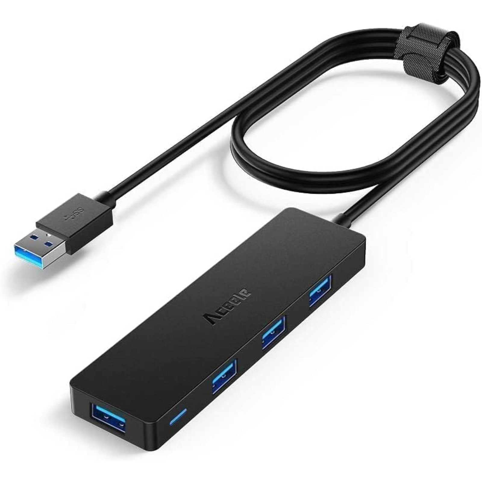 Aceele 4-Port USB 3.0 Hub 4ft Cable 5Gbps Ultra Slim for PC Mac Laptop