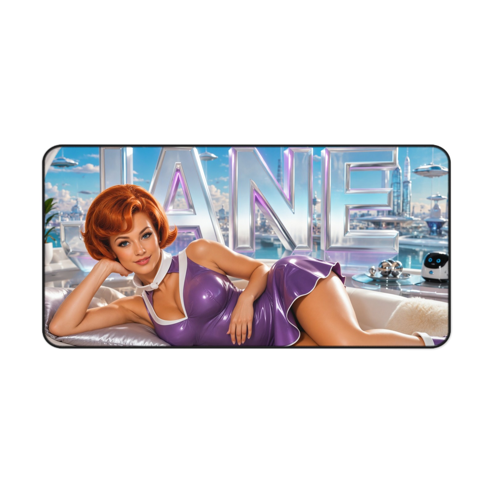 Neoprene Desk Mat Featuring Jane Jetson, Mouse Pad and Workstation Accessory