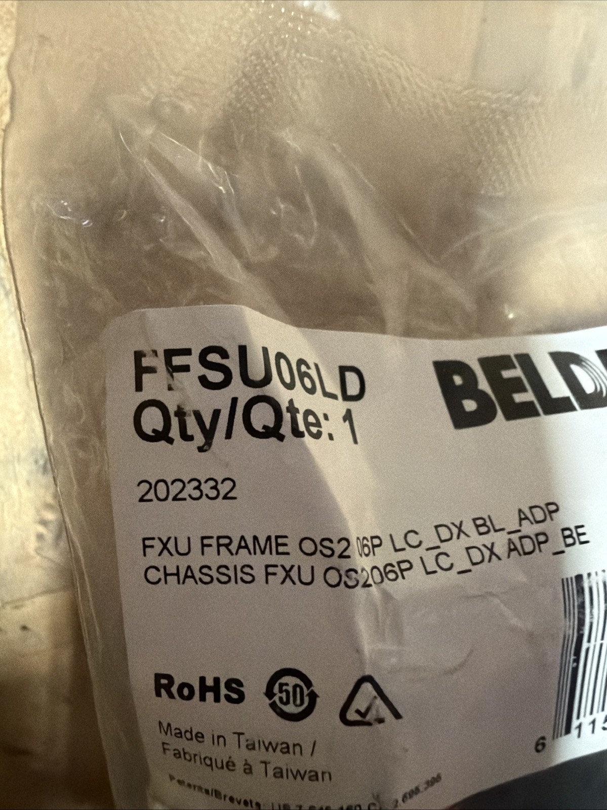 Belden FFSU06LD 6-Port 12 Fiber LC Duplex Modular Connector Black Original