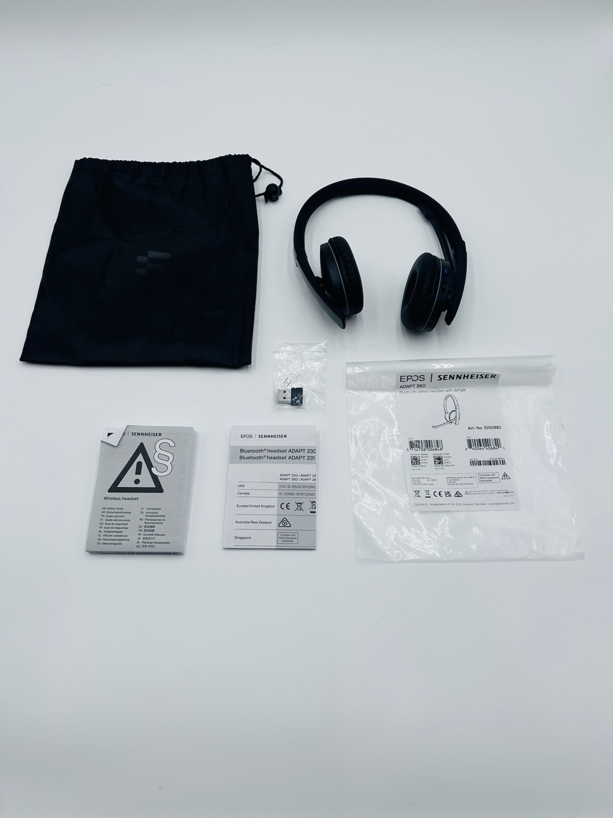 EPOS Sennheiser Adapt 260 Bluetooth Stereo Headset & Dongle 1000882 VGC