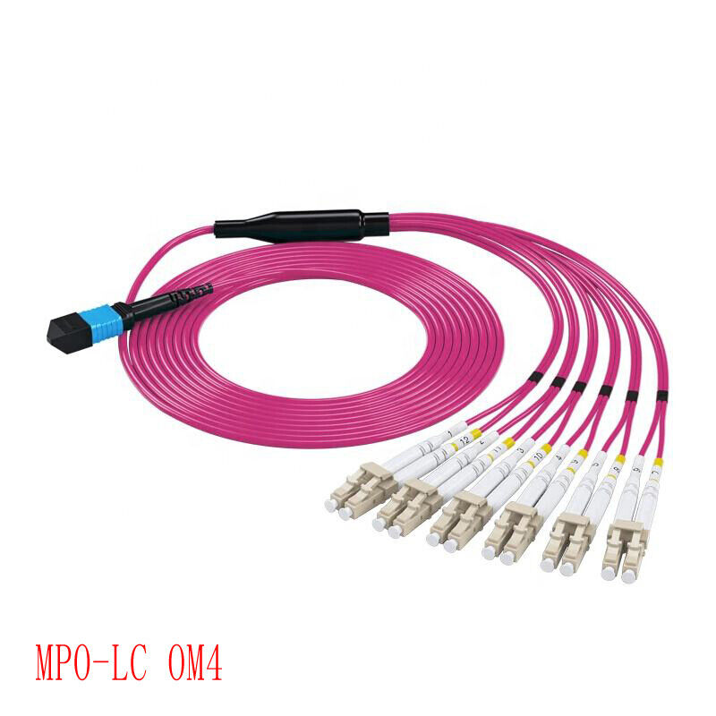 1~30M MPO Female to 6*LC Duplex 12 Fibers OM4 Type A bundle fan-out Patch Cords