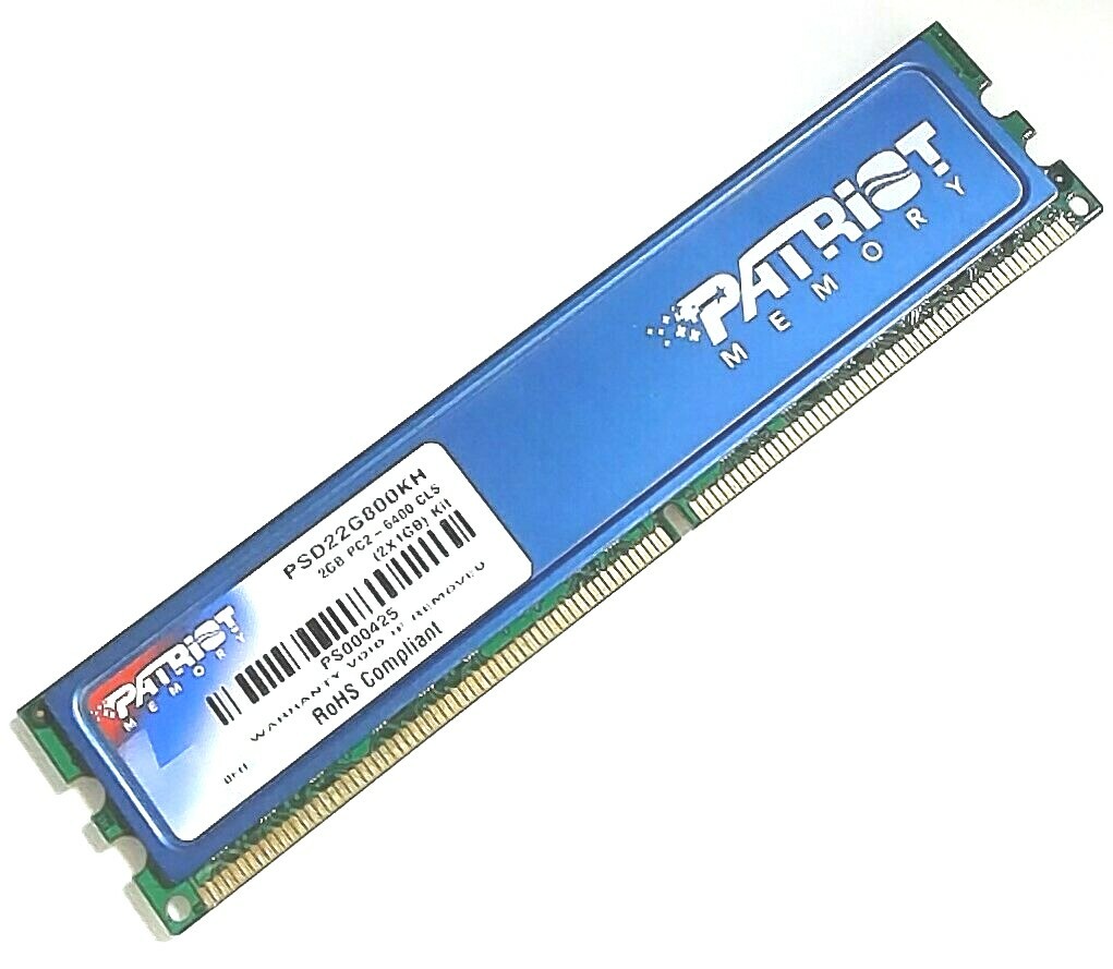 Patriot Memory PC2-6400 (800MHz) - DDR2 Memory RAM - 2GB(2X1Gb) - 184 PIN 