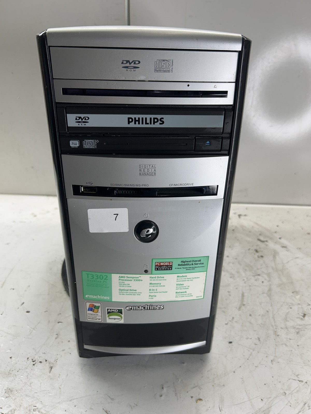 eMachines T3302 AMD Sempron 3300+ 2.0GHz 1.5GB NO HDD