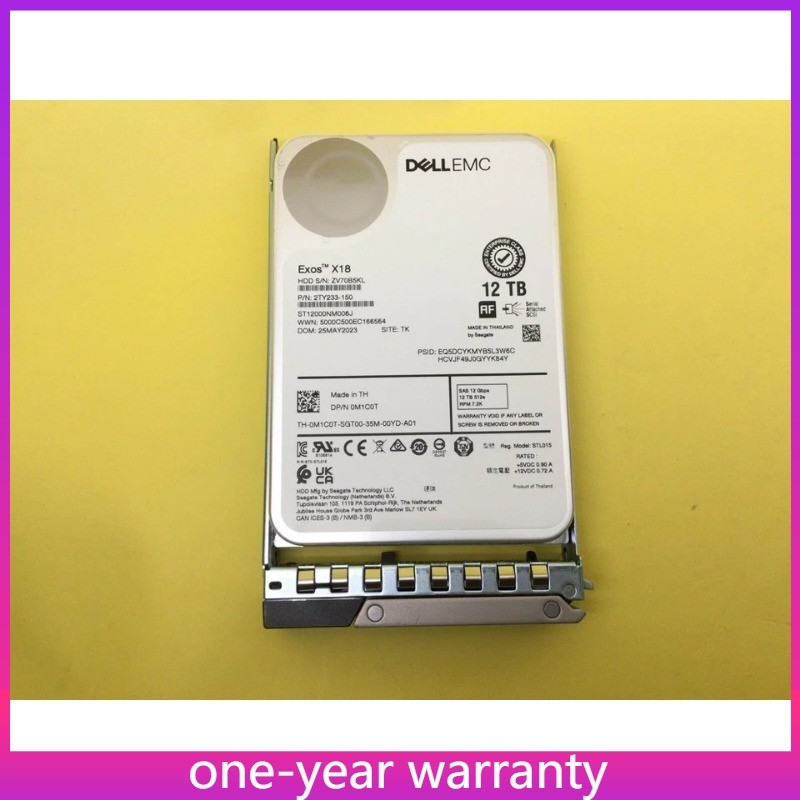 M1C0T 0M1C0T DELL 12TB 7.2K SAS 12Gb/s 3.5" 512e HDD Hard Drive 14/15/16G KIT