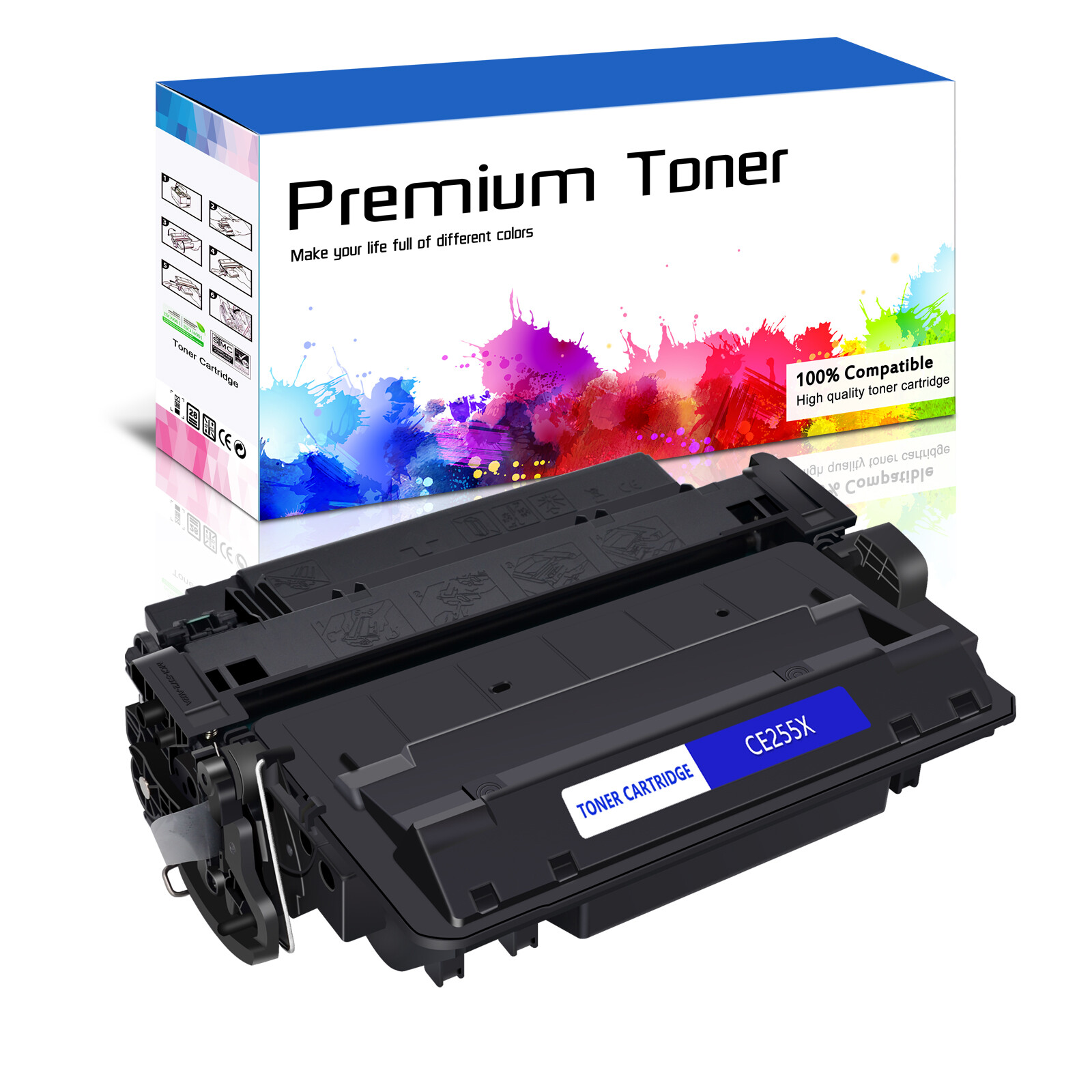 CE255X 55X High Yield Toner Compatible for HP LaserJet P3010 P3015 P3015d P3015n