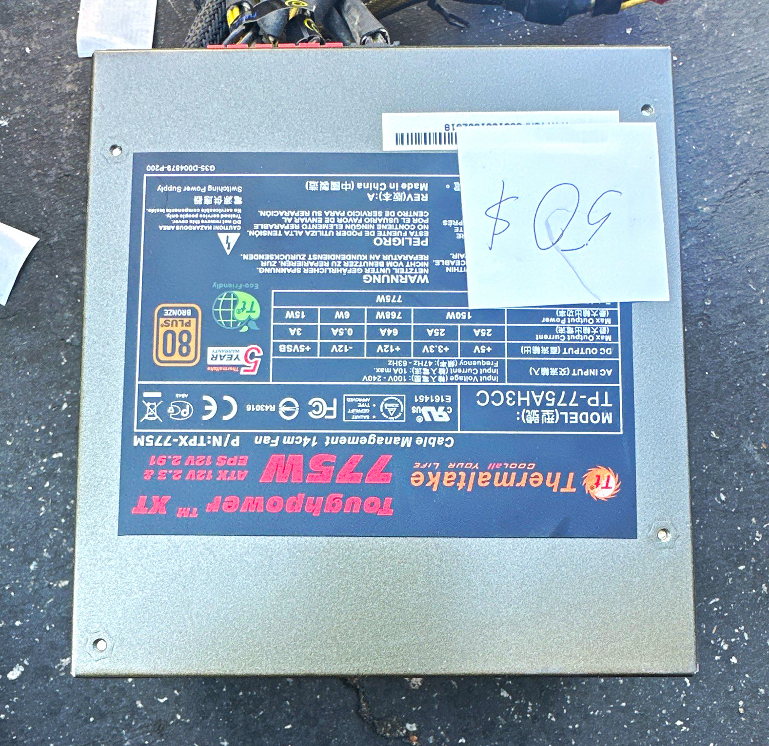 Thermaltake Toughpower XT 775W ATX Power Supply 80 PLUS Bronze 24-Pin