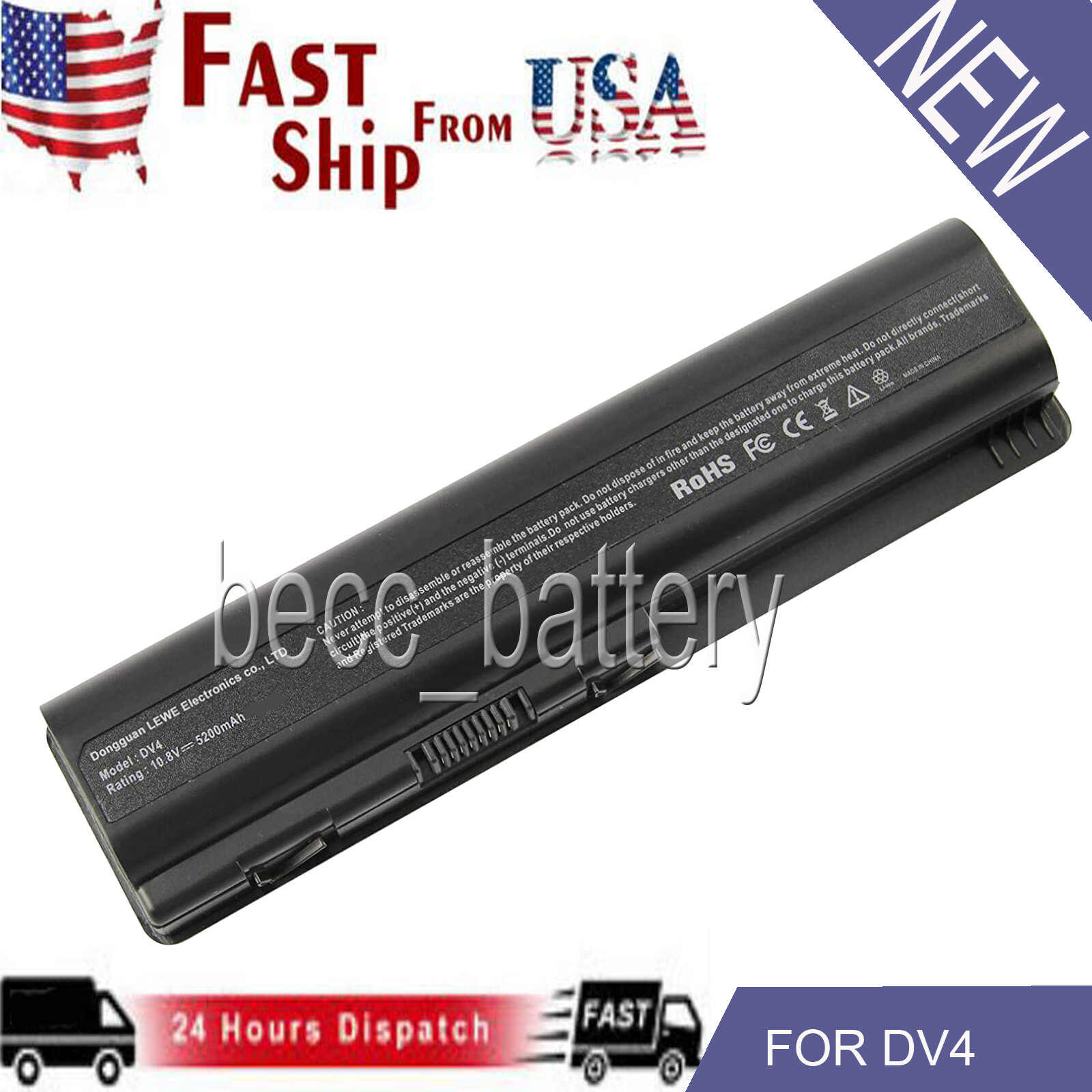 DV4 dv5 dv6 Notebook Battery compatible with HP 484170-001 EV06 hstnn-c51c CQ50 