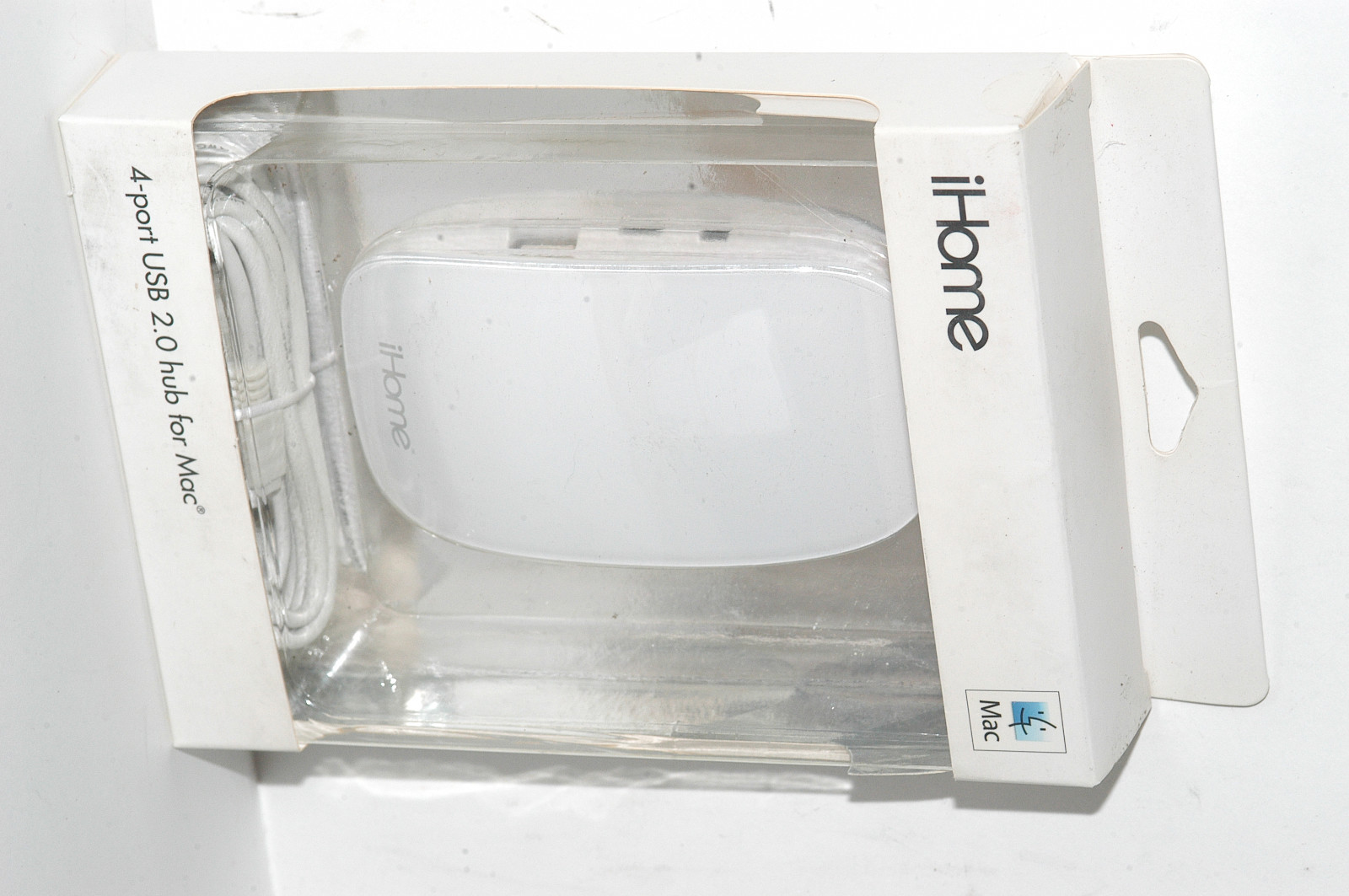 iHome IMAC-U100W 4-Port USB 2.0 Hub, White 812350019072
