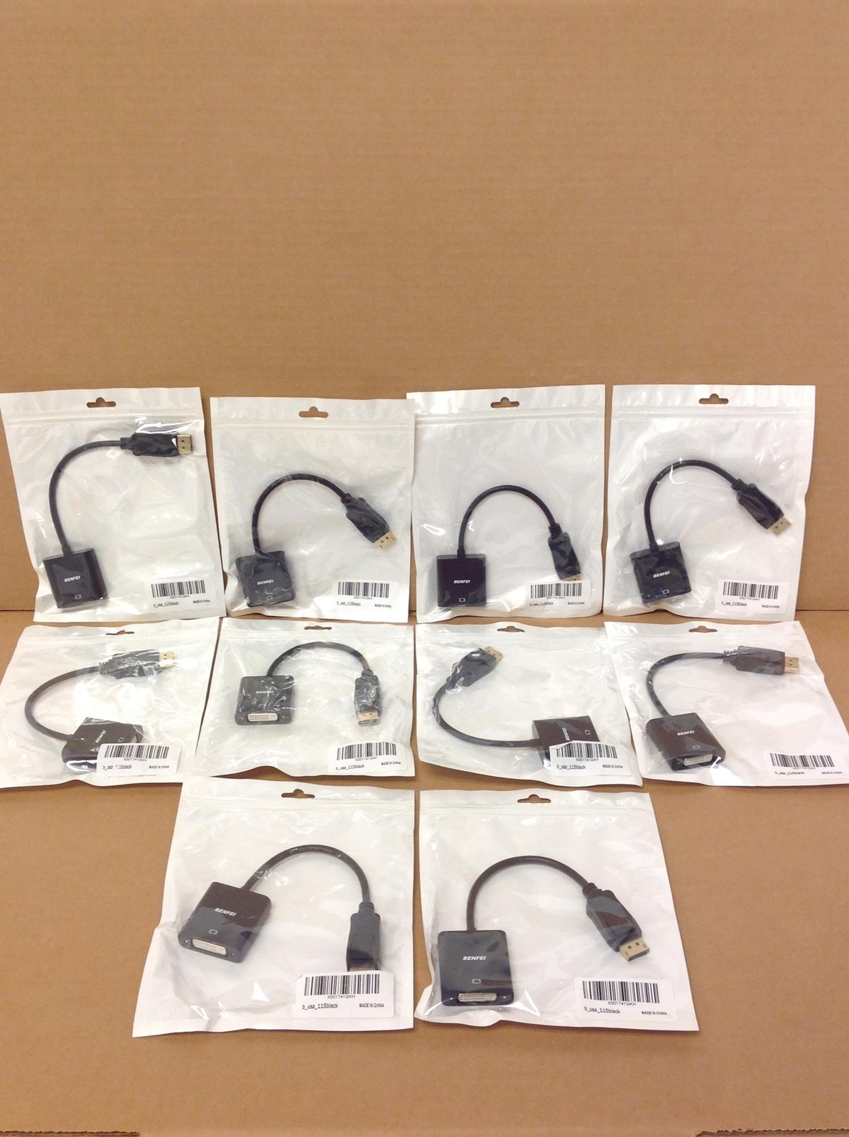 Lot Of 28 NEW Benfei X001741GKH DVI To Display Port Adapter Cable, 