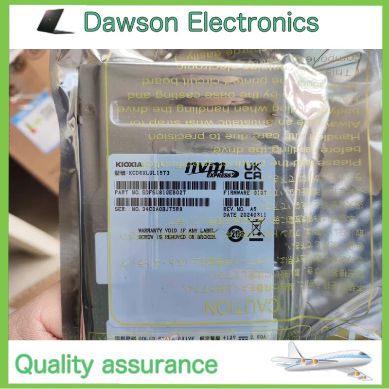 KCD6XLUL15T3 New Kioxia CD6 15.36TB PCIe Gen 4.0 X4 8GB/s 1DWPD U.2 NVMe SSD