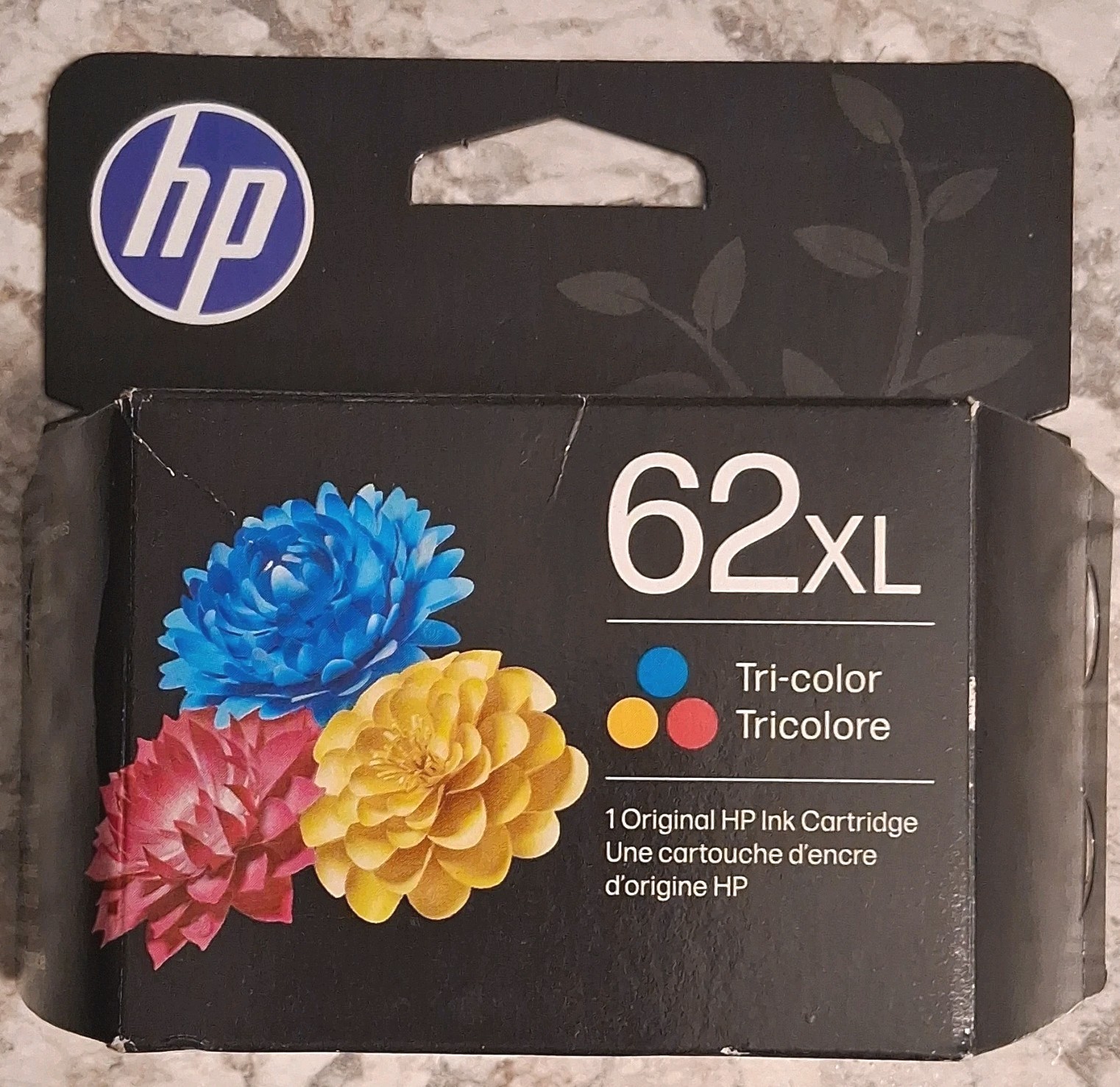 HP 62XL TRI-COLOR GENUINE INK CARTRIDGE EXP  10/27- 03/28 . BRAND NEW 